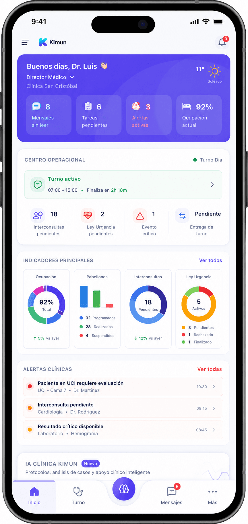 Kimun app — Inicio