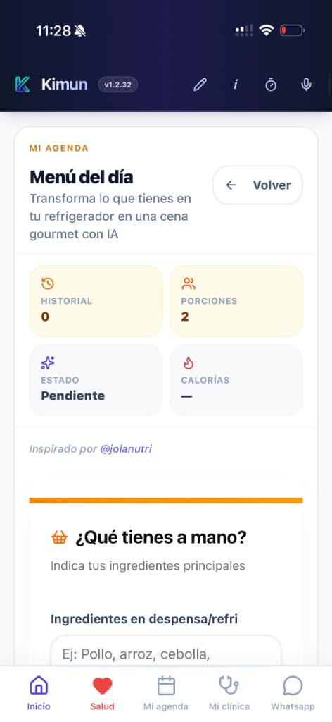 Kimun app — Recetas