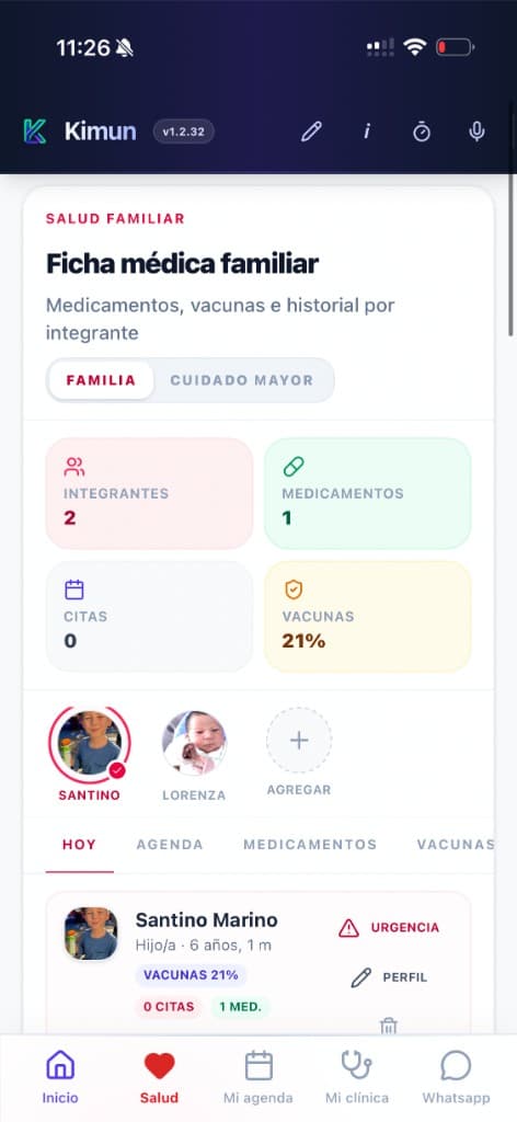 Kimun app — Salud